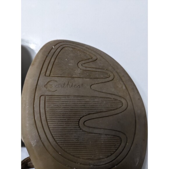 Earthies Brown Leather StrapOn Sandals Sz 7B Bello Olive Brown Beaded Design - Picture 10 of 14